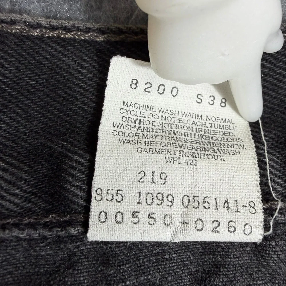 Levis 550 Jeans Mens 38x30 Black Relaxed Fit Tapered Leg Denim Vintage 1999